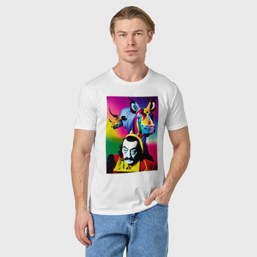 Мужская футболка хлопок Фантазия Сальвадора Дали, цвет белый - фото 3