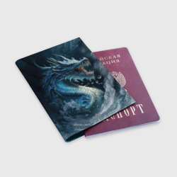 Обложка для паспорта матовая кожа Ледяной дракон - фото 2