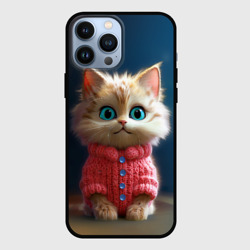 Чехол для iPhone 13 Pro Max Котик в розовом свитере