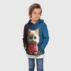 Детская толстовка 3D Котик в розовом свитере - фото 2