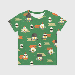 Детская футболка 3D Chicken gun battle