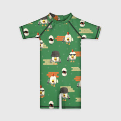 Детский купальный костюм 3D Chicken gun battle