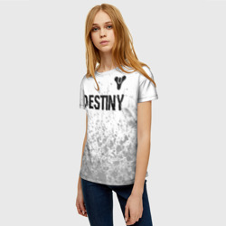 Женская футболка 3D Destiny glitch на светлом фоне: символ сверху - фото 2