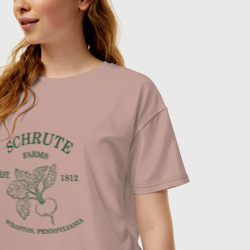Женская футболка хлопок Oversize Ферма Шрутов - фото 2