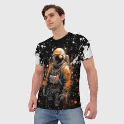Мужская футболка 3D Астронавт в красках - фото 2