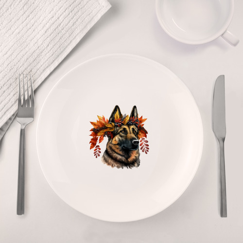 Набор: тарелка + кружка Осень: немецкая овчарка - фото 4