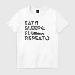 Мужская футболка хлопок Eat sleep F1