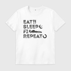 Мужская футболка хлопок Eat sleep F1