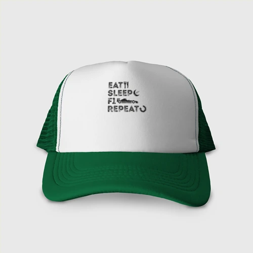 Кепка тракер с сеткой Eat sleep F1