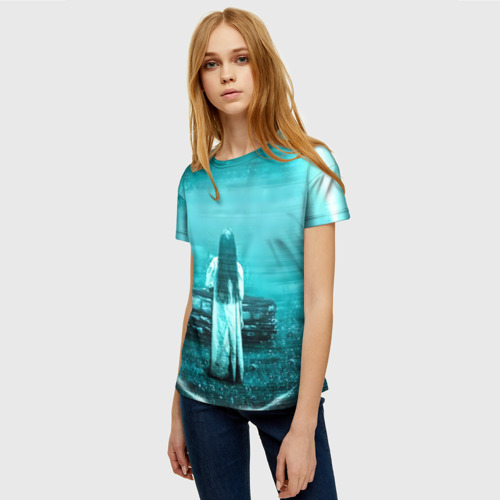 Женская футболка 3D с принтом Звонок, фото на моделе #1