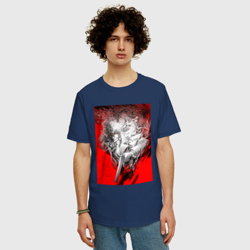 Мужская футболка хлопок Oversize с принтом Аниме Hellsing, фото на моделе #1