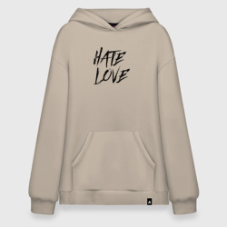 Худи SuperOversize хлопок Hate love Face