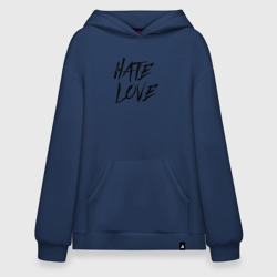 Худи SuperOversize хлопок Hate love Face