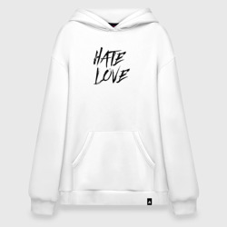 Худи SuperOversize хлопок Hate love Face