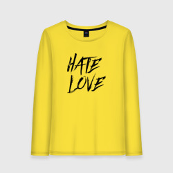 Женский лонгслив хлопок Hate love Face