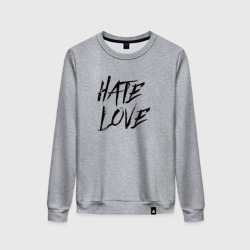 Женский свитшот хлопок Hate love Face