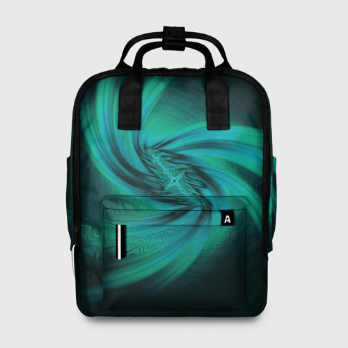 Женский рюкзак 3D с принтом Фрактал космический, вид спереди #2