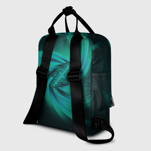 Женский рюкзак 3D с принтом Фрактал космический, вид сзади #1