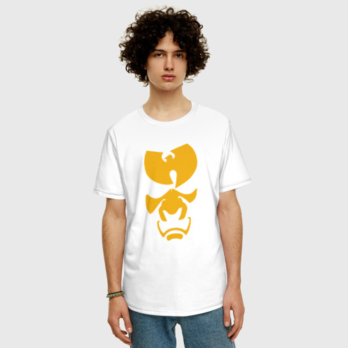 Мужская футболка хлопок Oversize с принтом Wu-Tang samurai, фото на моделе #1