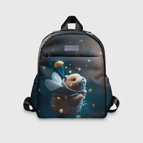 Детский рюкзак 3D Милый хомячок с крыльями в космосе