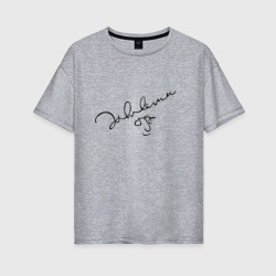 Женская футболка хлопок Oversize Джон Леннон - автограф