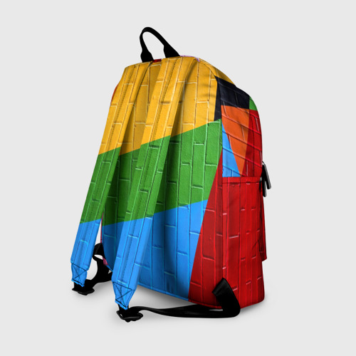 Рюкзак 3D с принтом Красочная стена, вид сзади #1