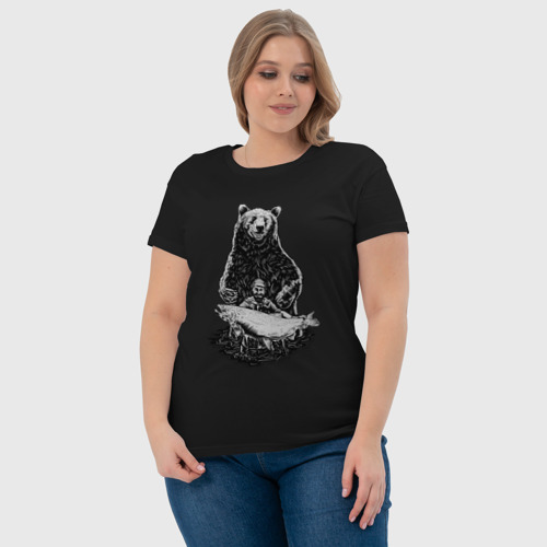 Женская футболка хлопок с принтом Случай на рыбалке, фото #4