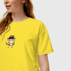 Женская футболка хлопок Oversize Chicken Gun meme - фото 2