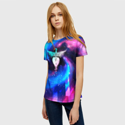 Женская футболка 3D Bon Jovi неоновый космос - фото 2