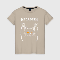 Светящаяся женская футболка Megadeth rock cat