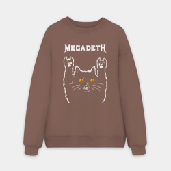 Мужской свитшот oversize без начеса хлопок Megadeth rock cat