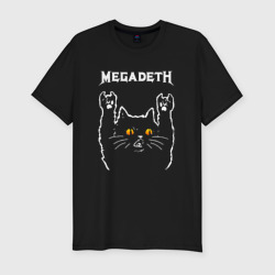 Мужская футболка хлопок Slim Megadeth rock cat