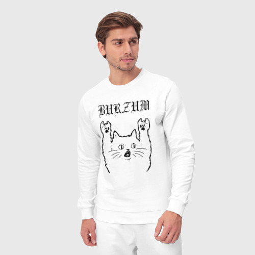 Мужской костюм хлопок с принтом Burzum - rock cat, вид сбоку #3