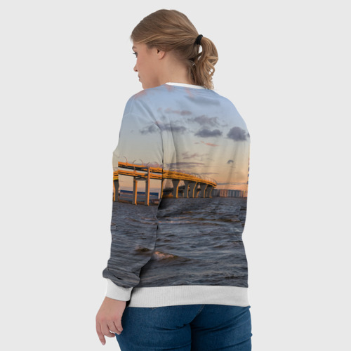 Женский свитшот 3D с принтом Санкт-Петербург: Финский залив вид с Васильевского острова, вид сзади #2