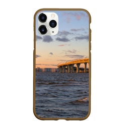 Чехол для iPhone 11 Pro Max матовый Санкт-Петербург: Финский залив вид с Васильевского острова