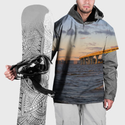 Накидка на куртку 3D Санкт-Петербург: Финский залив вид с Васильевского острова