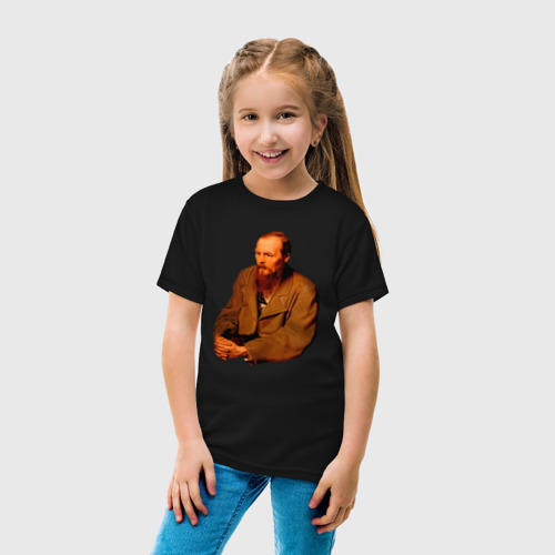 Детская футболка хлопок Ф. Достоевский, цвет черный - фото 5