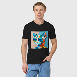 Мужская футболка хлопок Кот в темных очках Пикассо - фото 2