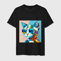 Мужская футболка хлопок Кот в темных очках Пикассо