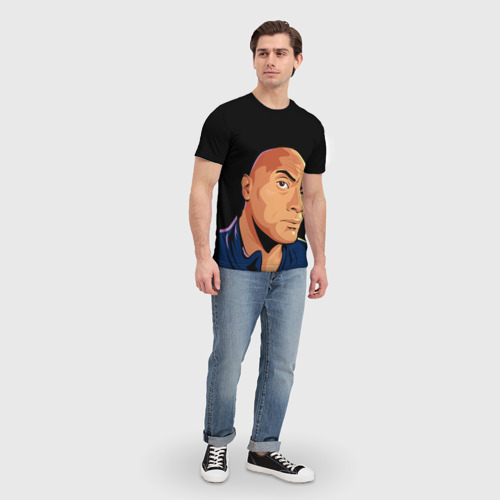 Мужская футболка 3D Дуэйн Джонсон бровь, цвет 3D печать - фото 5