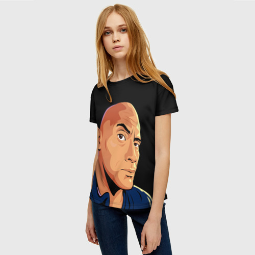 Женская футболка 3D Дуэйн Джонсон бровь, цвет 3D печать - фото 3