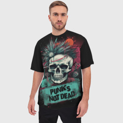 Мужская футболка oversize 3D Punks not dead - фото 2