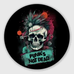 Круглый коврик для мышки Punks not dead