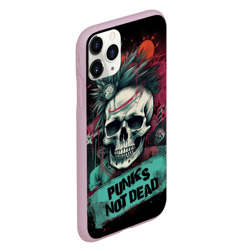 Чехол для iPhone 11 Pro матовый Punks not dead, цвет розовый - фото 3