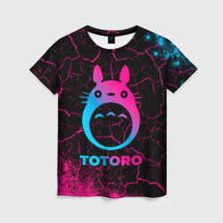 Женская футболка 3D Totoro - neon gradient