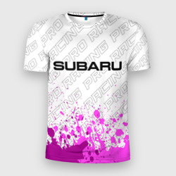 Мужская футболка 3D Slim Subaru pro racing: символ сверху