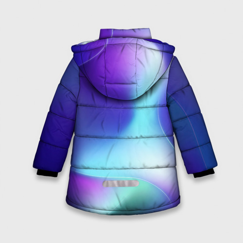 Зимняя куртка для девочек 3D с принтом PUBG northern cold, вид сзади #1