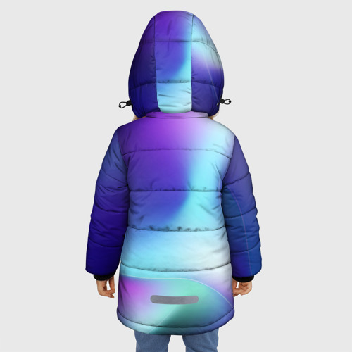 Зимняя куртка для девочек 3D с принтом PUBG northern cold, вид сзади #2