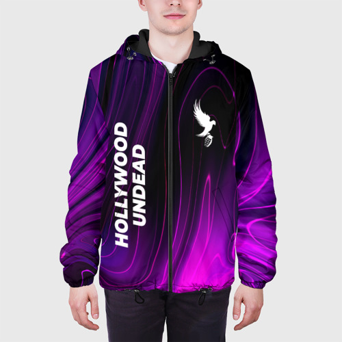 Мужская куртка 3D Hollywood Undead violet plasma, цвет 3D печать - фото 4