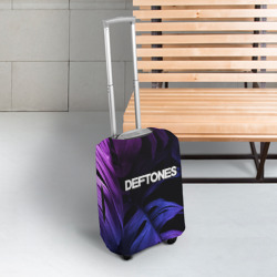 Чехол для чемодана 3D Deftones neon monstera - фото 2